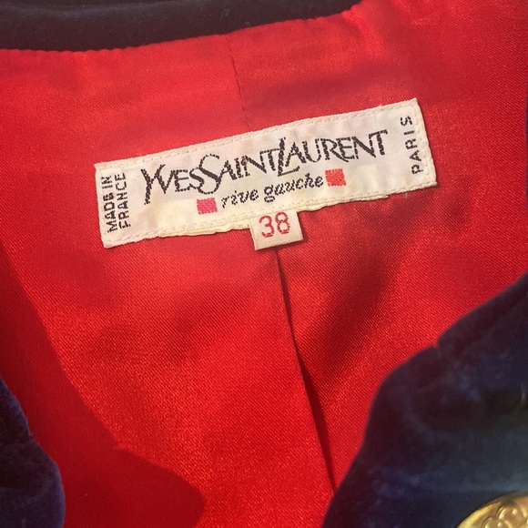 🇫🇷YSL BLUE VELVET VINTAGE COAT - Picture 2 of 12